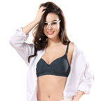 Zivira Stylish Padded Printed Bra - Comfortable and Fashionable! Steel Grey