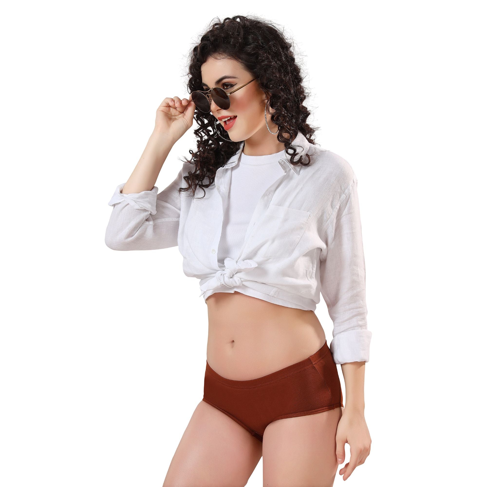 Zivira Women's Inner Elastic No Rash Panties Pack of 3 - Soft, Breathable, Comfortable, and Anti-Microbial Underwear for Everyday Wear