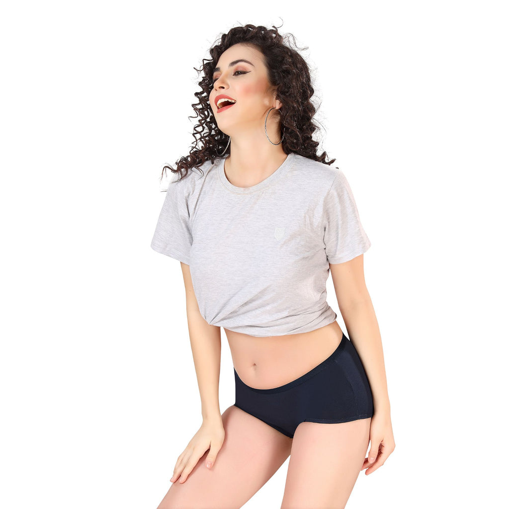 Zivira Women's Outer Elastic No Rash Panties Pack of 3 - Soft, Breathable, Comfortable, and Anti-Microbial Underwear for Everyday Wear