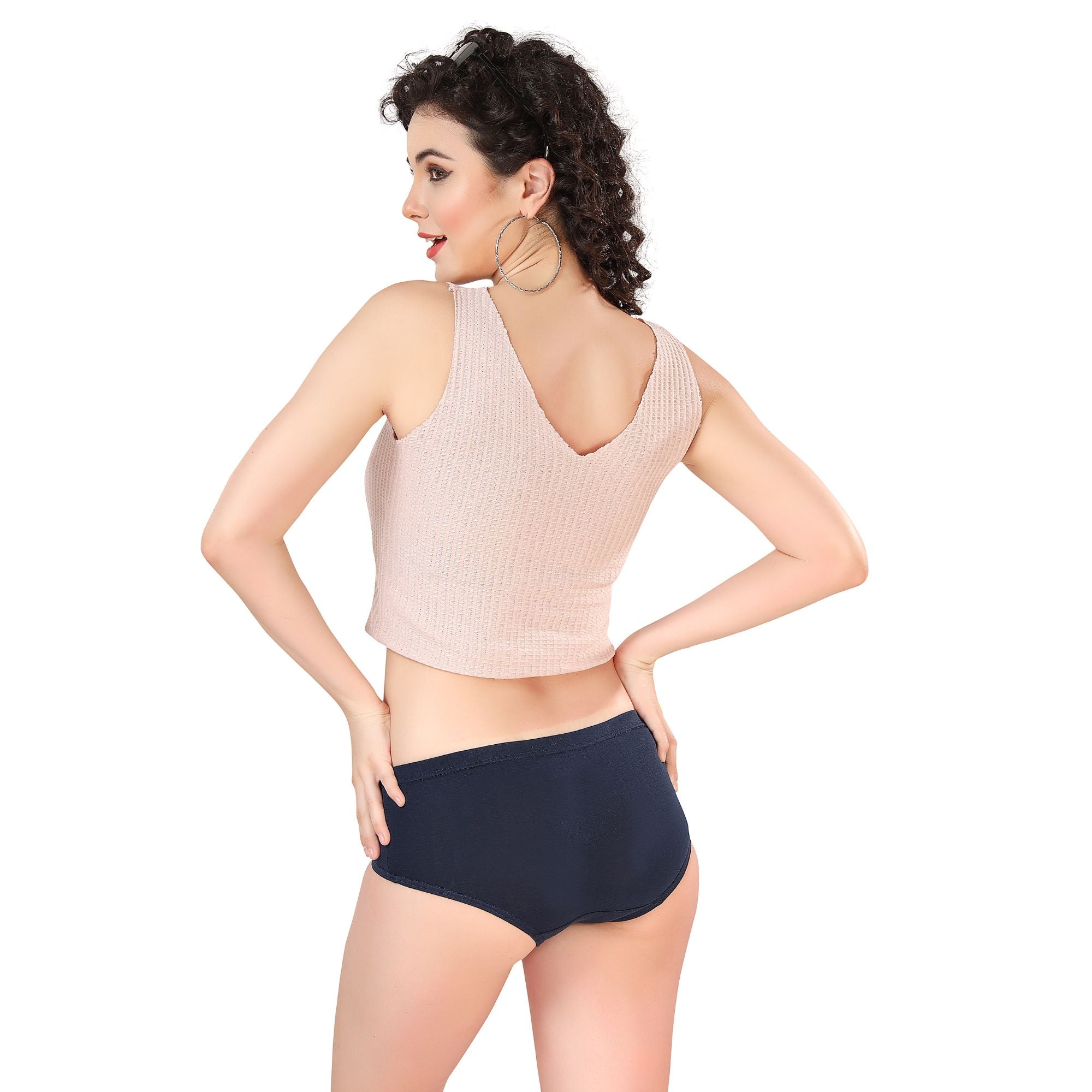 Zivira Women's Inner Elastic No Rash Panties Pack of 3 - Soft, Breathable, Comfortable, and Anti-Microbial Underwear for Everyday Wear