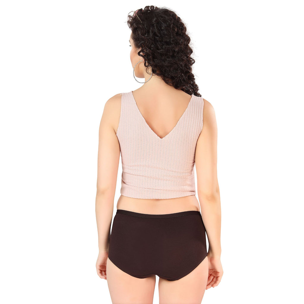 Zivira Women's Outer Elastic No Rash Panties Pack of 3 - Soft, Breathable, Comfortable, and Anti-Microbial Underwear for Everyday Wear
