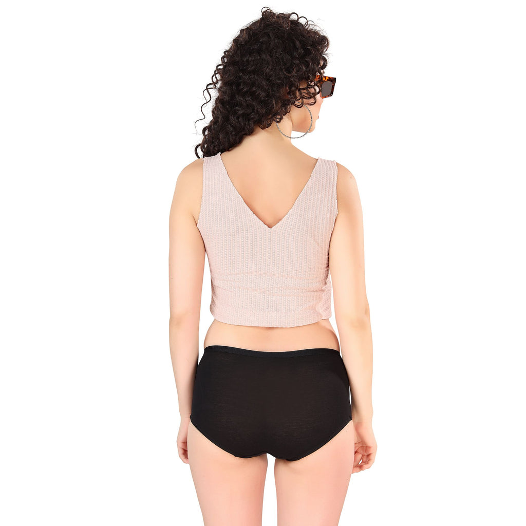 Zivira Women's Outer Elastic No Rash Panties Pack of 3 - Soft, Breathable, Comfortable, and Anti-Microbial Underwear for Everyday Wear