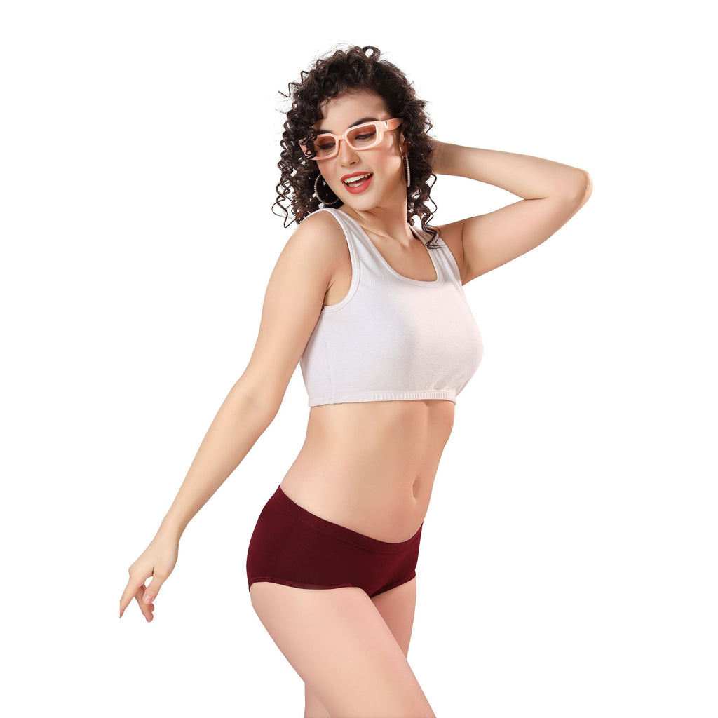 Zivira Women's Inner Elastic No Rash Panties Pack of 3 - Soft, Breathable, Comfortable, and Anti-Microbial Underwear for Everyday Wear