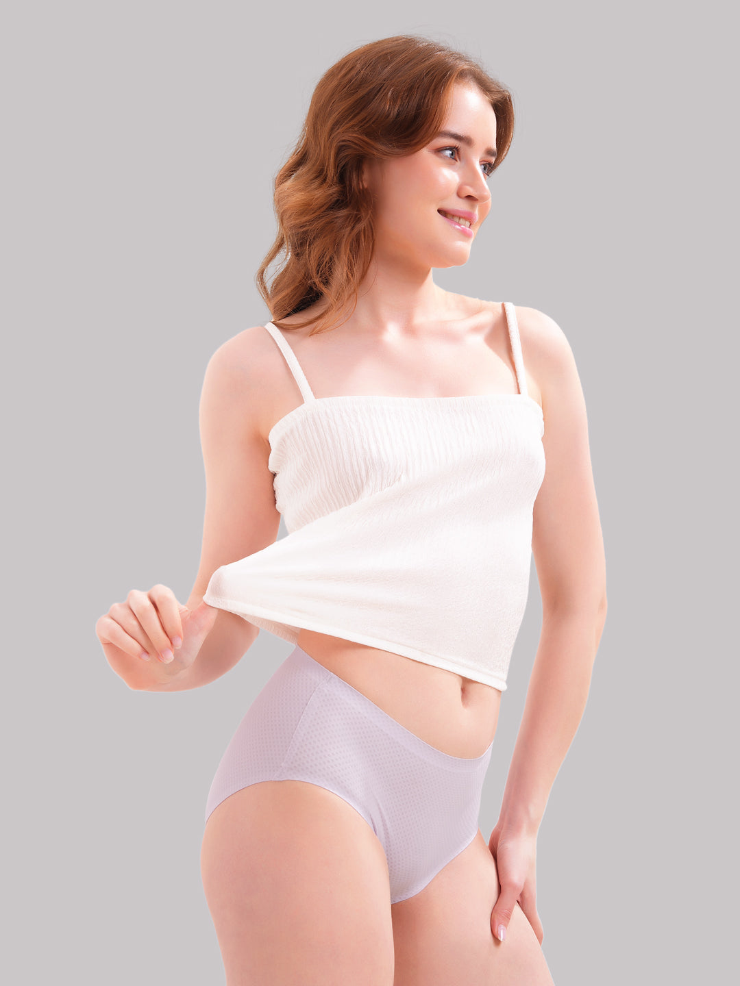 Seamless Hip Full Coverage Nylon Spandex for Women - No panty lines Waistband and All Day Fresh Fabric Mauve