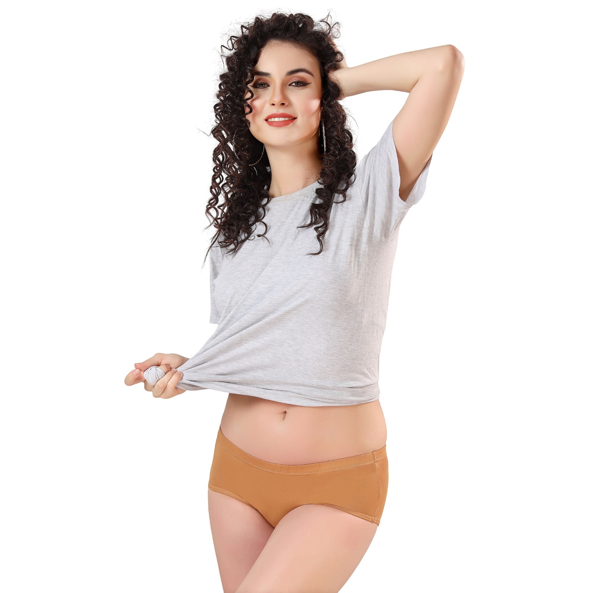 Zivira Women's Inner Elastic No Rash Panties Pack of 3 - Soft, Breathable, Comfortable, and Anti-Microbial Underwear for Everyday Wear