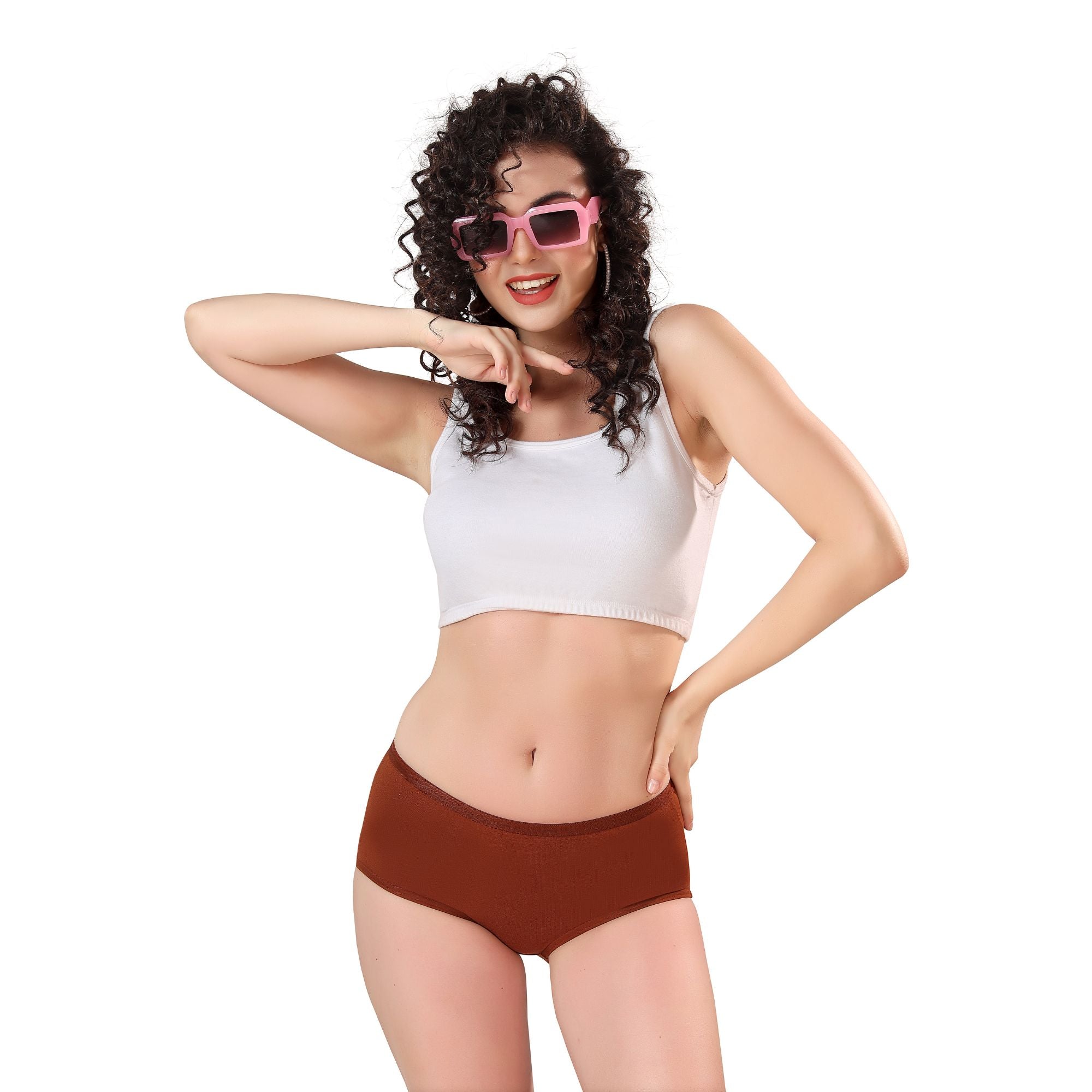 Zivira Women's Outer Elastic No Rash Panties Pack of 3 - Soft, Breathable, Comfortable, and Anti-Microbial Underwear for Everyday Wear