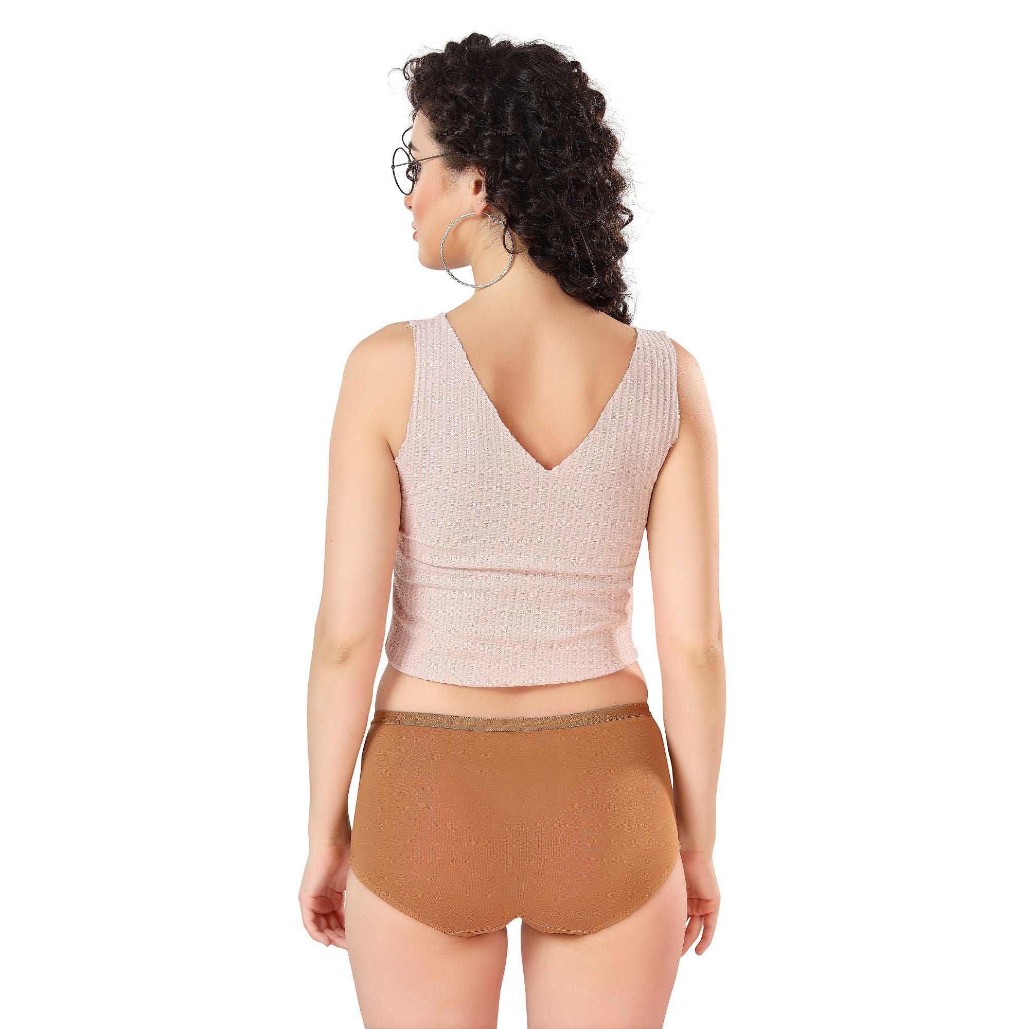 Zivira Women's Outer Elastic No Rash Panties Pack of 3 - Soft, Breathable, Comfortable, and Anti-Microbial Underwear for Everyday Wear