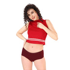 Zivira Women's Outer Elastic No Rash Panties Pack of 3 - Soft, Breathable, Comfortable, and Anti-Microbial Underwear for Everyday Wear