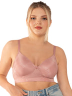 Zivira Plus Size T-Shirt Bra with Seamless Cups and Comfortable Straps for All Day Support and Coverage Bubble Gum