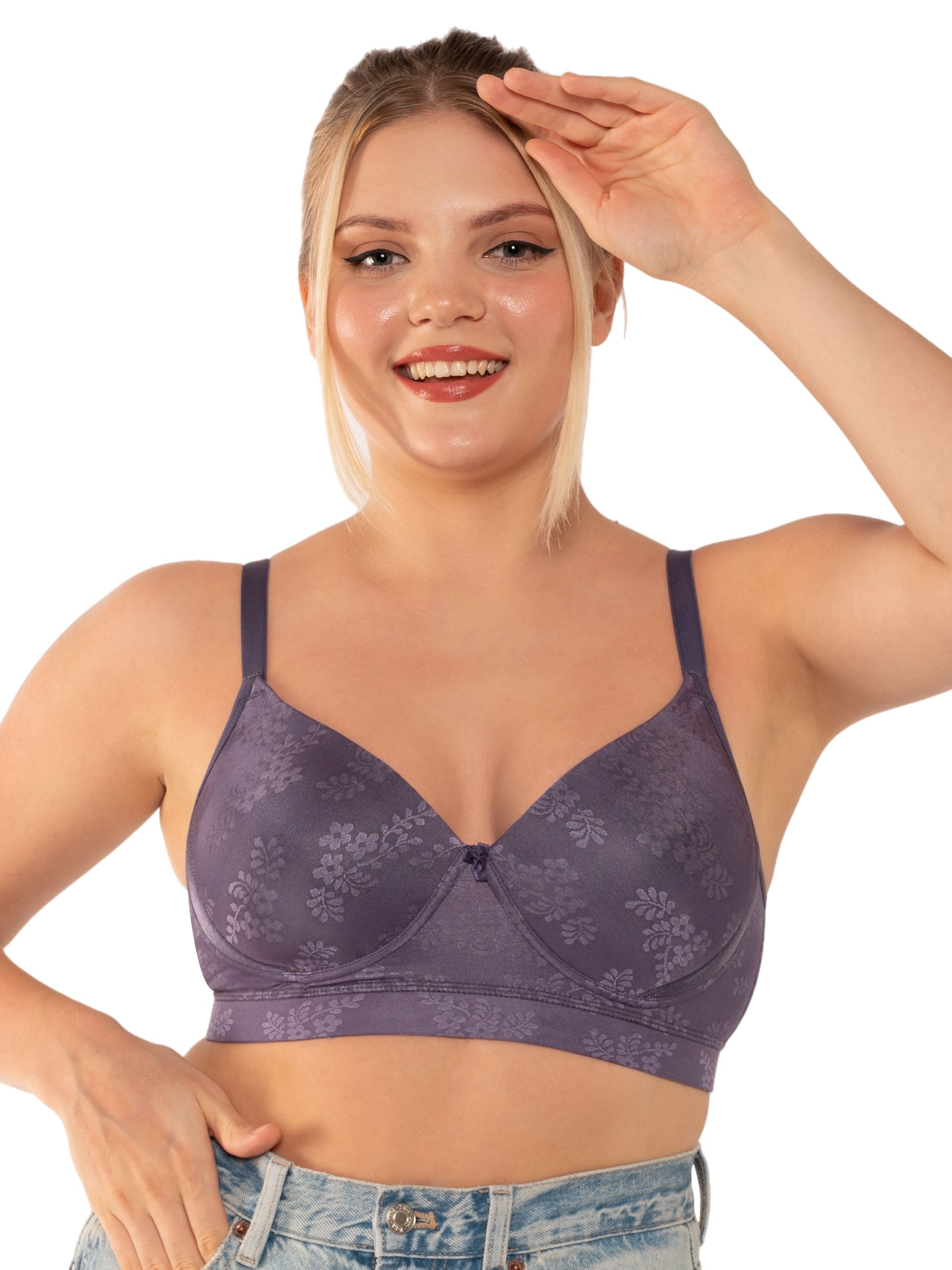Zivira Plus Size T-Shirt Bra with Seamless Cups and Comfortable Straps for All Day Support and Coverage Caramel