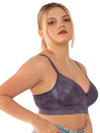 Zivira Plus Size T-Shirt Bra with Seamless Cups and Comfortable Straps for All Day Support and Coverage Purple Candy