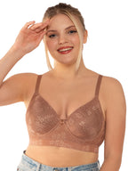 Zivira Plus Size T-Shirt Bra with Seamless Cups and Comfortable Straps for All Day Support and Coverage Caramel