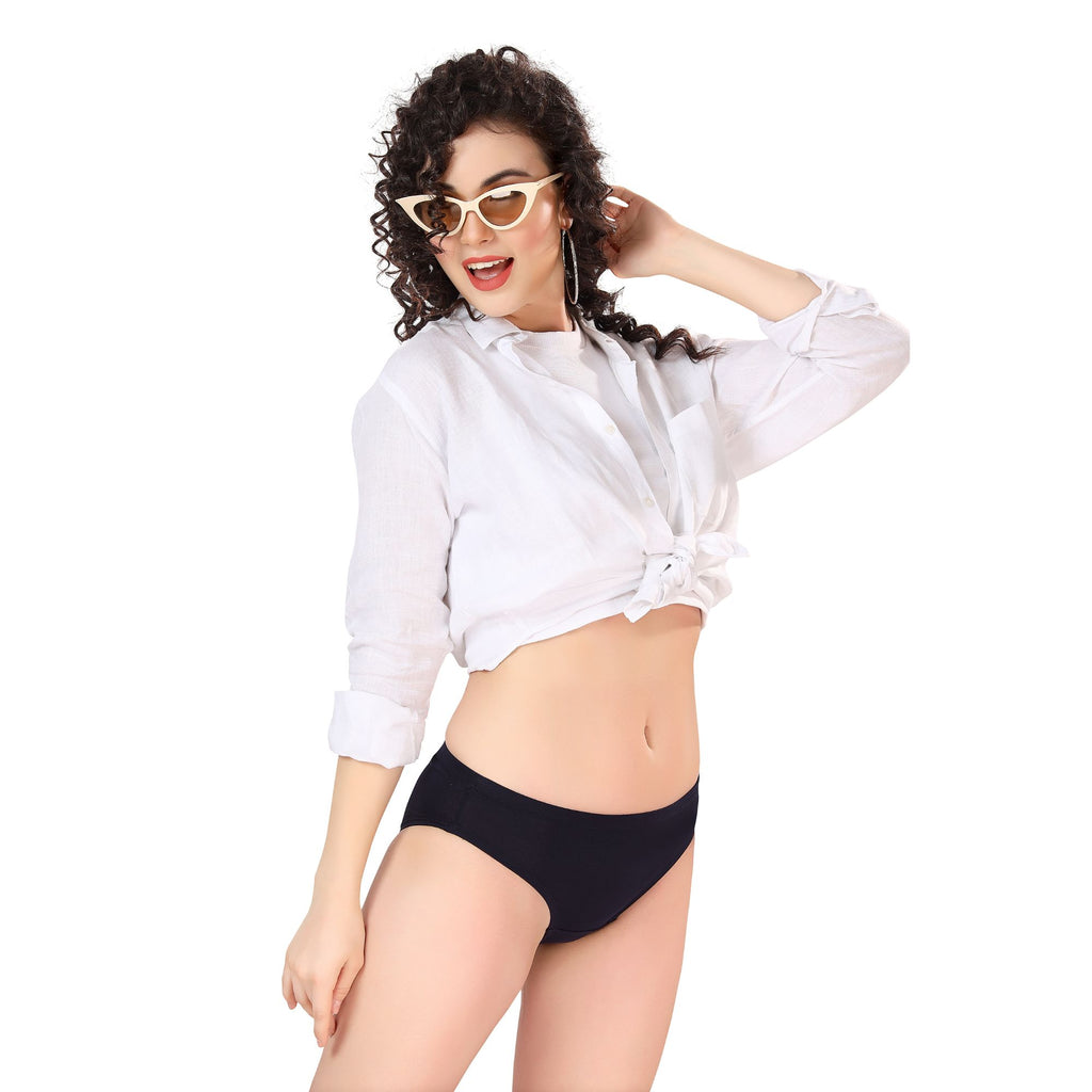 Zivira Women's Micro Modal Panties Pack of 3 - Soft, Breathable, Comfortable, and Anti-Microbial Underwear for Sensitive Skin