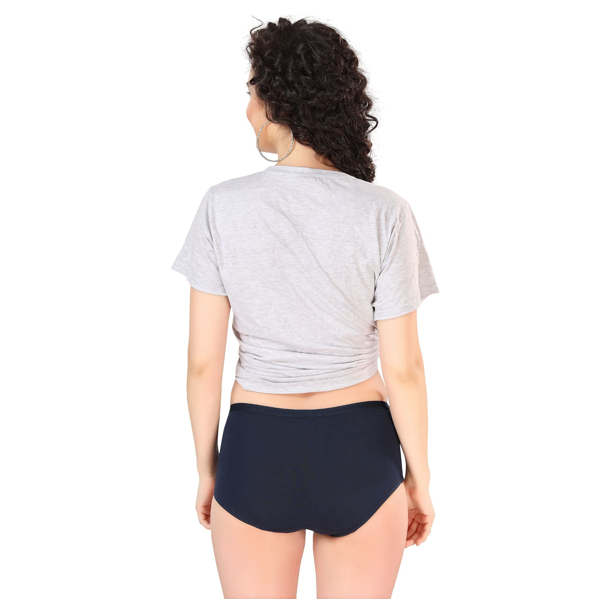 Zivira Women's Outer Elastic No Rash Panties Pack of 3 - Soft, Breathable, Comfortable, and Anti-Microbial Underwear for Everyday Wear