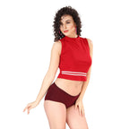 Zivira Women's Outer Elastic No Rash Panties Pack of 3 - Soft, Breathable, Comfortable, and Anti-Microbial Underwear for Everyday Wear