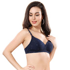 Zivira Stylish Padded Printed Bra - Comfortable and Fashionable | Navy Blue