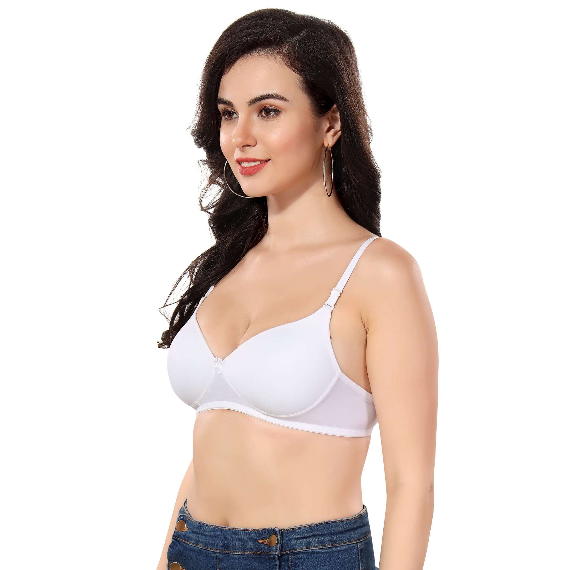 Medium Padded Non Wired Polyamide Bra With Detachable Strap