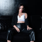 Zivira Women's Pure Comfort Wireless Low-Cut Lace Longline Bralette, Lightly Lined Bra, Transparent Strap Extra