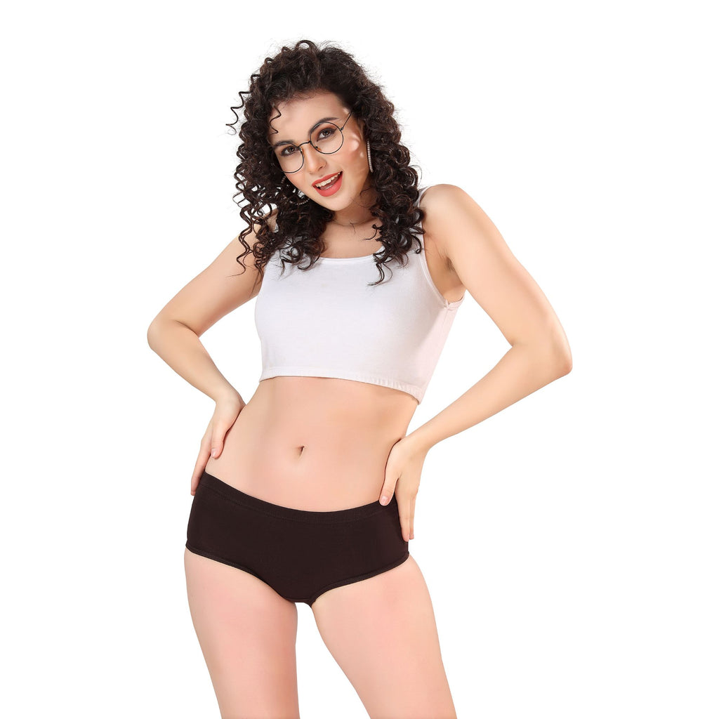 Zivira Women's Inner Elastic No Rash Panties Pack of 3 - Soft, Breathable, Comfortable, and Anti-Microbial Underwear for Everyday Wear