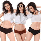 Zivira Women's Inner Elastic No Rash Panties Pack of 3 - Soft, Breathable, Comfortable, and Anti-Microbial Underwear for Everyday Wear