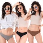 Zivira Women's Micro Modal Panties Pack of 3 - Soft, Breathable, Comfortable, and Anti-Microbial Underwear for Sensitive Skin