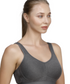 Zivira Seamless Cups - Thin Padding - Broad Strap T-Shirt Bra Cum Sports Bra with Hook Closure | Dark Gray