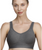 Zivira Seamless Cups - Thin Padding - Broad Strap T-Shirt Bra Cum Sports Bra with Hook Closure | Dark Gray