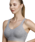 Zivira Seamless Cups - Thin Padding - Broad Strap T-Shirt Bra Cum Sports Bra with Hook Closure | Light Gray