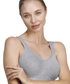 Zivira Seamless Cups - Thin Padding - Broad Strap T-Shirt Bra Cum Sports Bra with Hook Closure | Light Gray