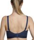 Zivira Seamless Cups - Thin Padding - Broad Strap T-Shirt Bra Cum Sports Bra with Hook Closure | Navy Blue