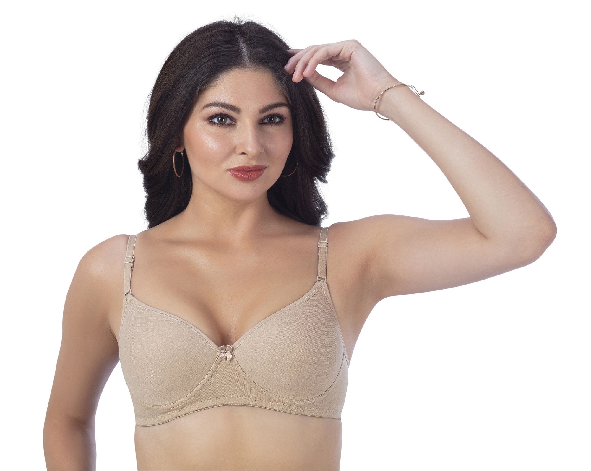 ZIVIRA BASICS PADDED NON WIRED T-SHIRT BRA Ash Gray