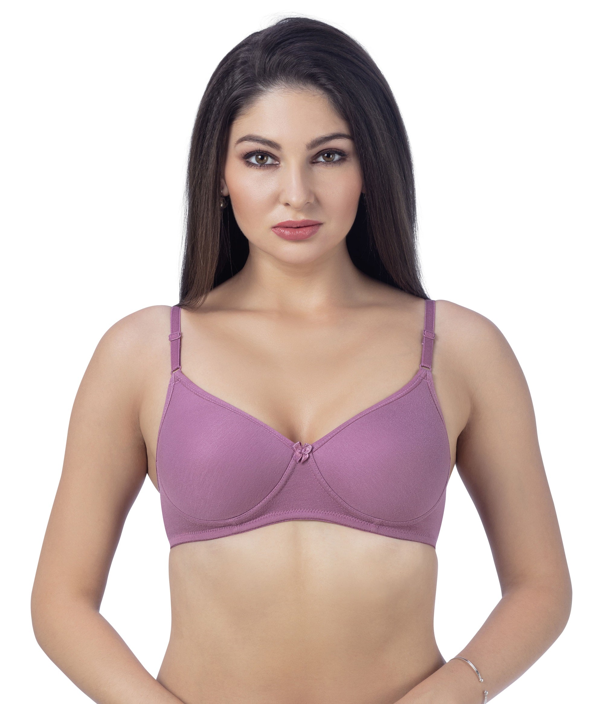 ZIVIRA BASICS PADDED NON WIRED T-SHIRT BRA Ash Gray