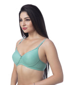 ZIVIRA BASICS PADDED NON WIRED T-SHIRT BRA Emrald Green