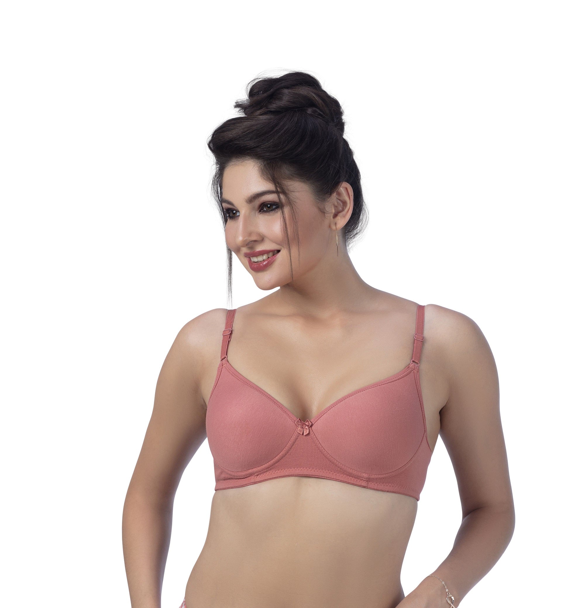 ZIVIRA BASICS PADDED NON WIRED T-SHIRT BRA Rust