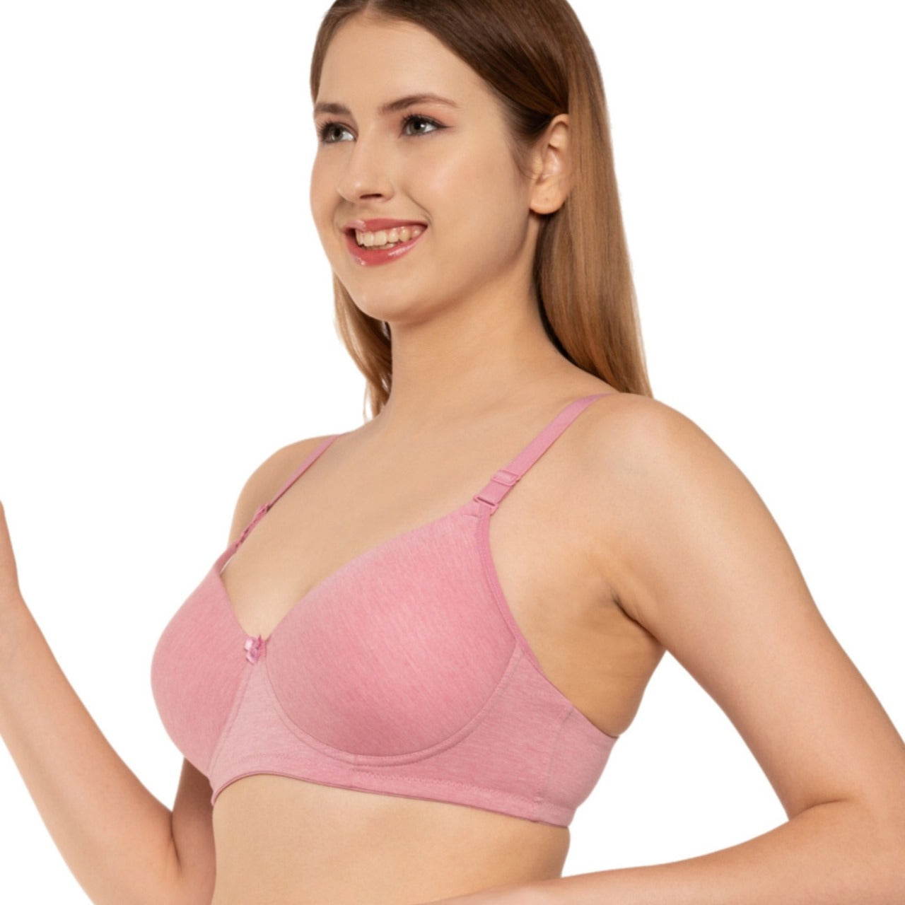 Zivira Padded C,D Cup SIZE | Wire-Free | 3/4TH Coverage | T-Shirt Bra | Cotton Lycra | Convertible Straps | Free Transparent Belt | NO Nipple Show-Through | Navy Blue