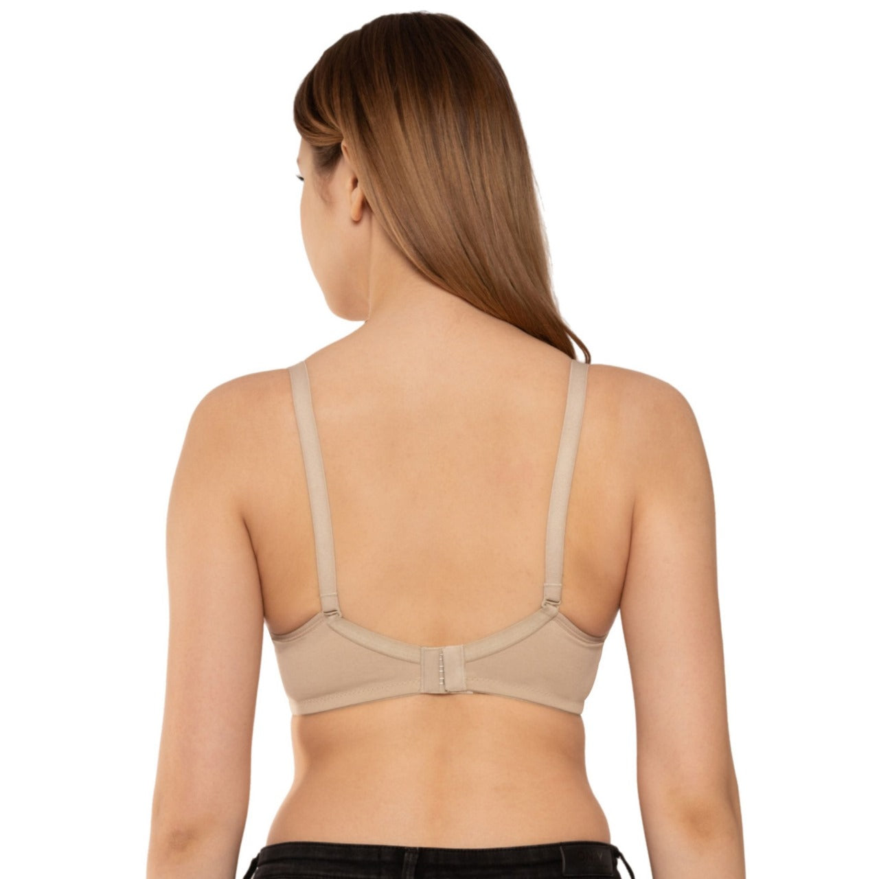 Zivira Padded C,D Cup SIZE | Wire-Free | 3/4TH Coverage | T-Shirt Bra | Cotton Lycra | Convertible Straps | Free Transparent Belt | NO Nipple Show-Through | Navy Blue