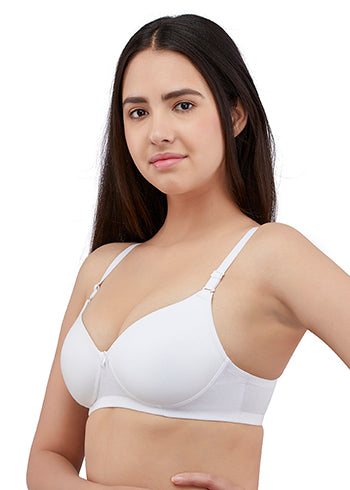 Zivira Padded C,D Cup SIZE | Wire-Free | 3/4TH Coverage | T-Shirt Bra | Cotton Lycra | Convertible Straps | Free Transparent Belt | NO Nipple Show-Through | Navy Blue