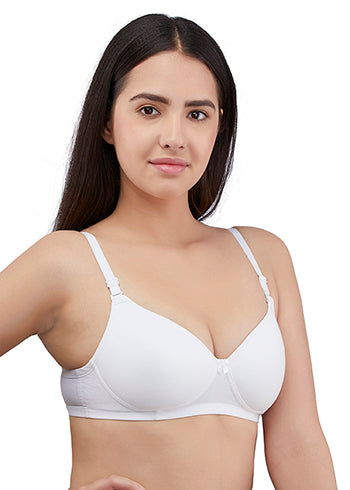 Zivira Padded C,D Cup SIZE | Wire-Free | 3/4TH Coverage | T-Shirt Bra | Cotton Lycra | Convertible Straps | Free Transparent Belt | NO Nipple Show-Through | Navy Blue