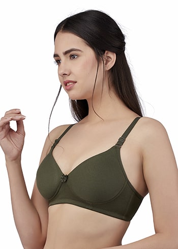 Zivira Padded C,D Cup SIZE | Wire-Free | 3/4TH Coverage | T-Shirt Bra | Cotton Lycra | Convertible Straps | Free Transparent Belt | NO Nipple Show-Through | Navy Blue