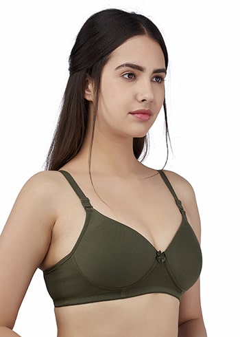 Zivira Padded C,D Cup SIZE | Wire-Free | 3/4TH Coverage | T-Shirt Bra | Cotton Lycra | Convertible Straps | Free Transparent Belt | NO Nipple Show-Through | Navy Blue