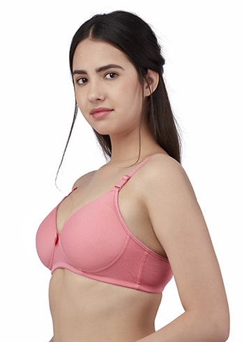 Zivira Padded C,D Cup SIZE | Wire-Free | 3/4TH Coverage | T-Shirt Bra | Cotton Lycra | Convertible Straps | Free Transparent Belt | NO Nipple Show-Through | Navy Blue