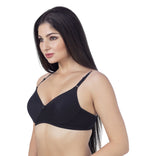 ZIVIRA BASICS PADDED NON WIRED T-SHIRT BRA Black